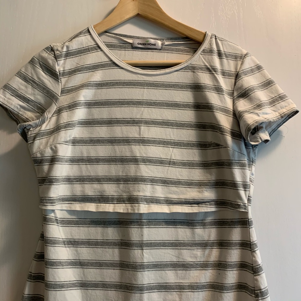 Striped maternity / nursing dress